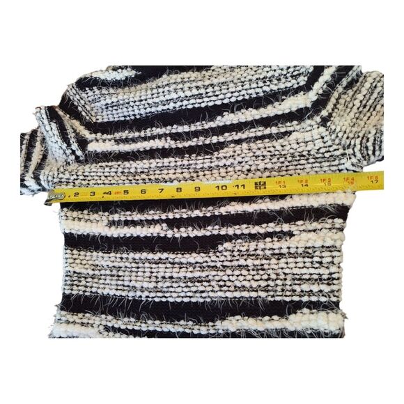 Calvin Klein Sweater Dress Eyelash Chunky Knit Sheath Black White Cowl Neck Sz S - Picture 10 of 12